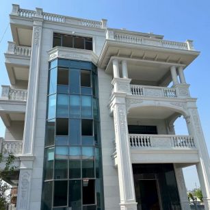 防城港 芝麻白花岗岩别墅外墙干挂效果展示